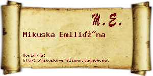 Mikuska Emiliána névjegykártya